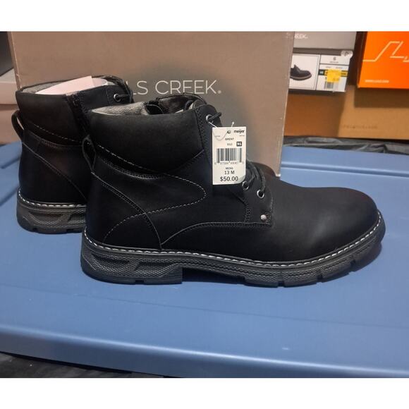 Falls Creek Mens Black Brent Boots with Memory Foam Insole Size 13 Medium main image 8